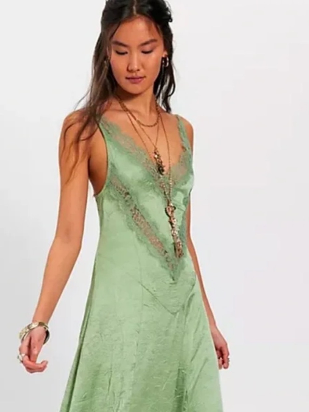 Free People Formal Salmon Orange Lace Slip Maxi Dress Open Back Wedding guest - Picture 10 of 15